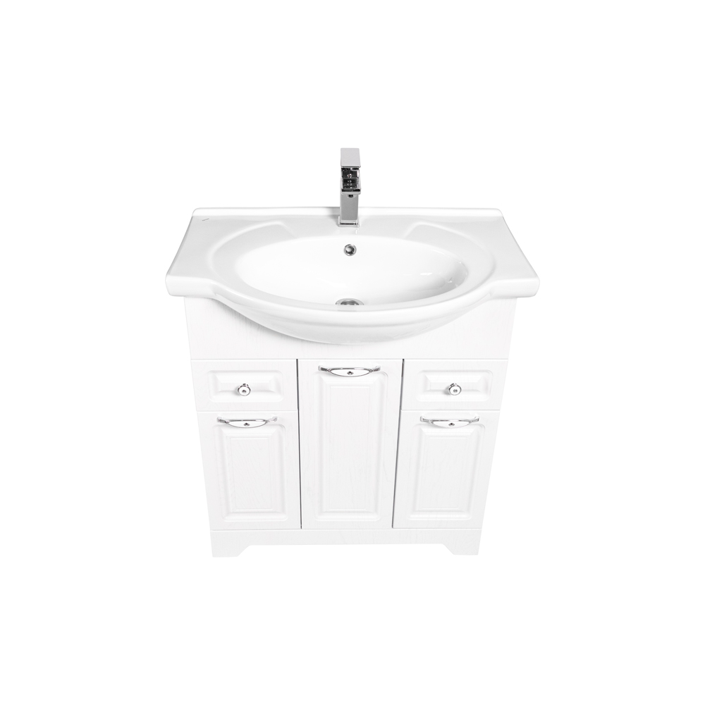 Мебель для ванной Stella Polar Кармела Люкс 75, цвет белое серебро - фото 1