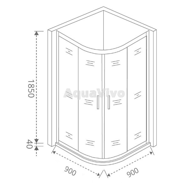 Душевой уголок Good Door Infinity R-90-G-CH 90х90, стекло грейп, профиль хром