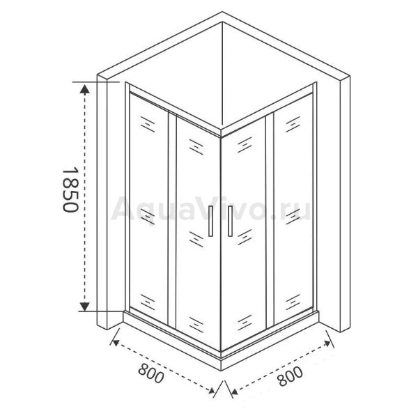 Душевой уголок Good Door Neo CR-80-C-CH 80х80, стекло прозрачное, профиль хром