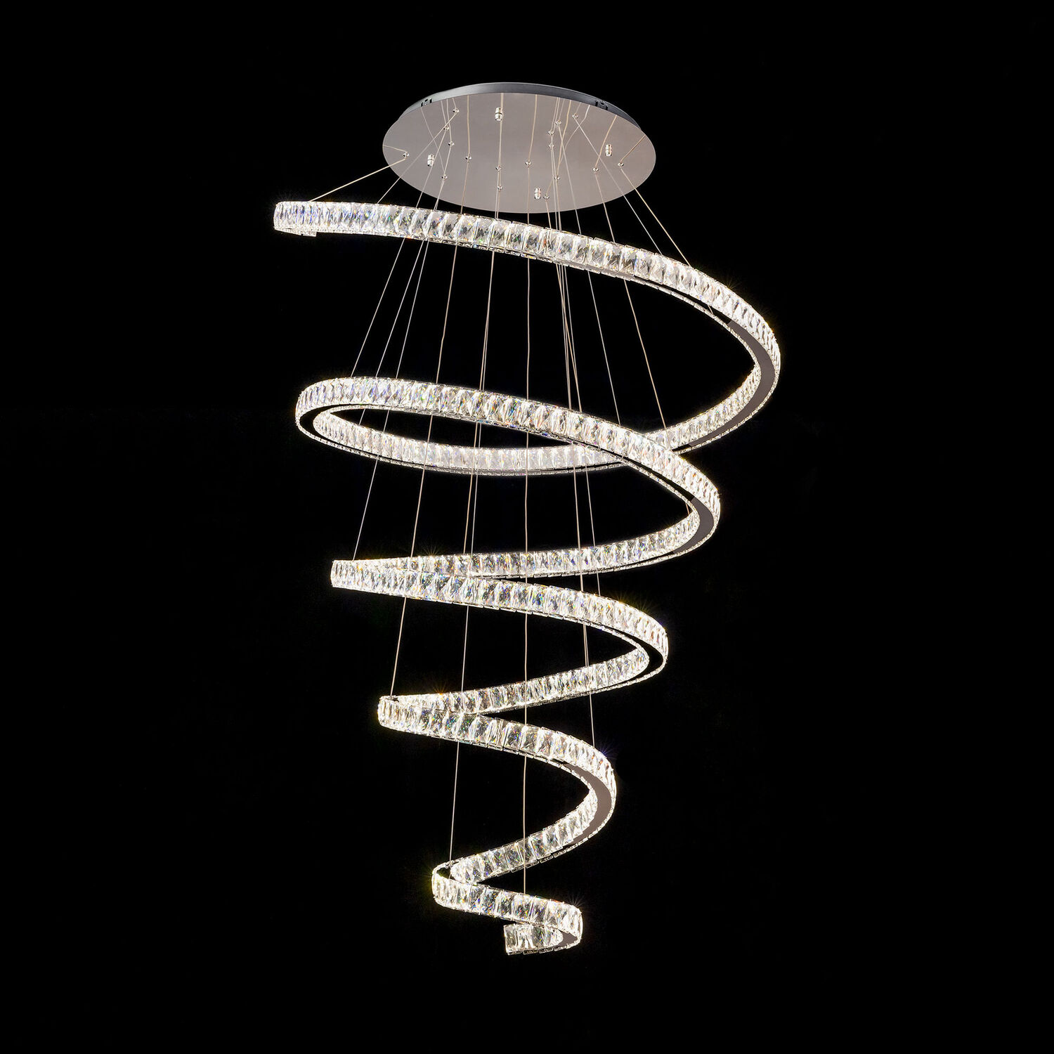 Подвесная люстра Citilux Olimpia EL330P140, арматура хром, плафоны металл / хрусталь прозрачный / хром - фото 1