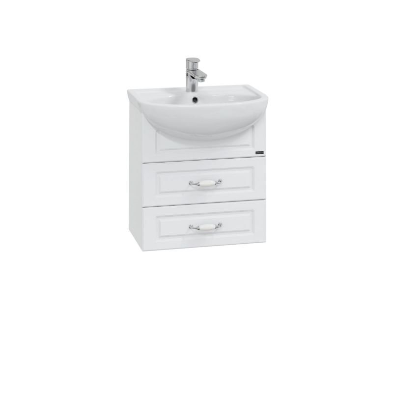 Тумба под раковину Санта Верона 50 подвесная, с ящиками, цвет белый - фото 1