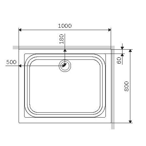 Поддон для душа AM.PM Gem 100x80, акриловый, цвет белый - фото 1