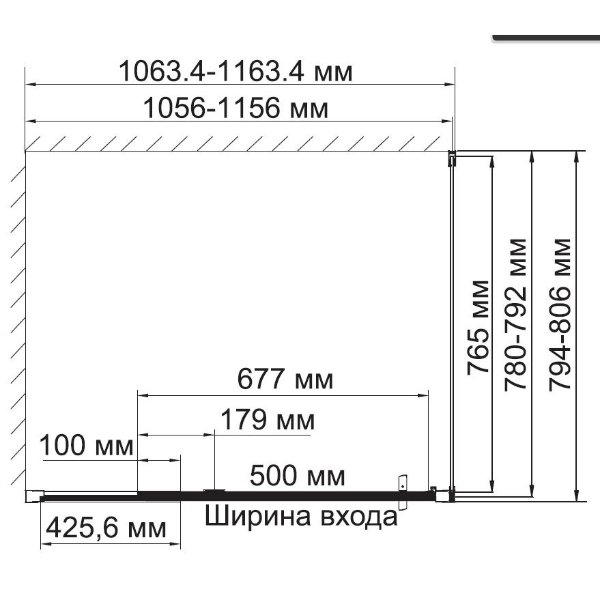 Душевой уголок WasserKRAFT Berkel WasserSchutz 48P14 110x80, стекло прозрачное, профиль серебристый