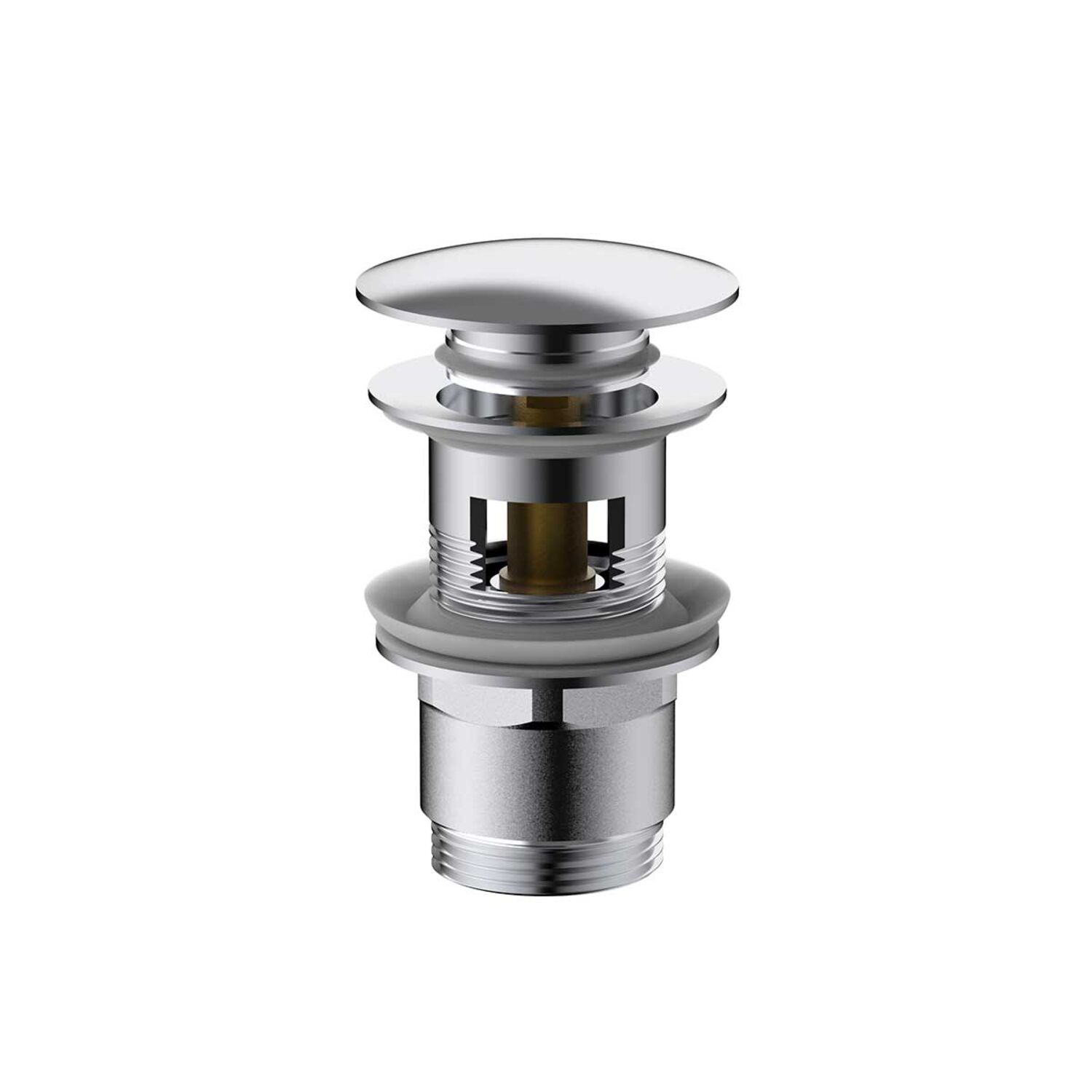 Донный клапан Vincea DPU-1B01CH для раковины, с переливом, Click Clack, цвет хром