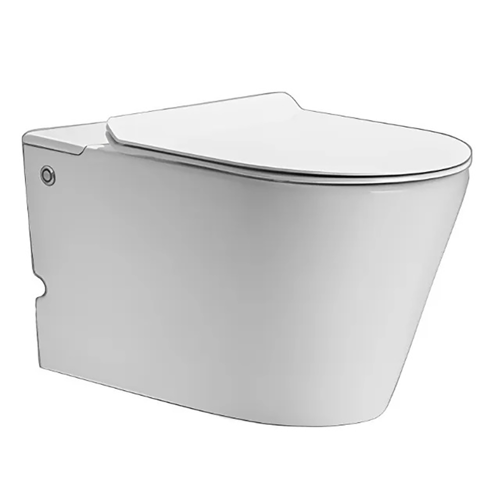 Унитаз CeruttiSPA Argentera Aria Pulse CT10590 подвесной, безободковый, с импульсным смывом, с сиденьем микролифт, цвет белый
