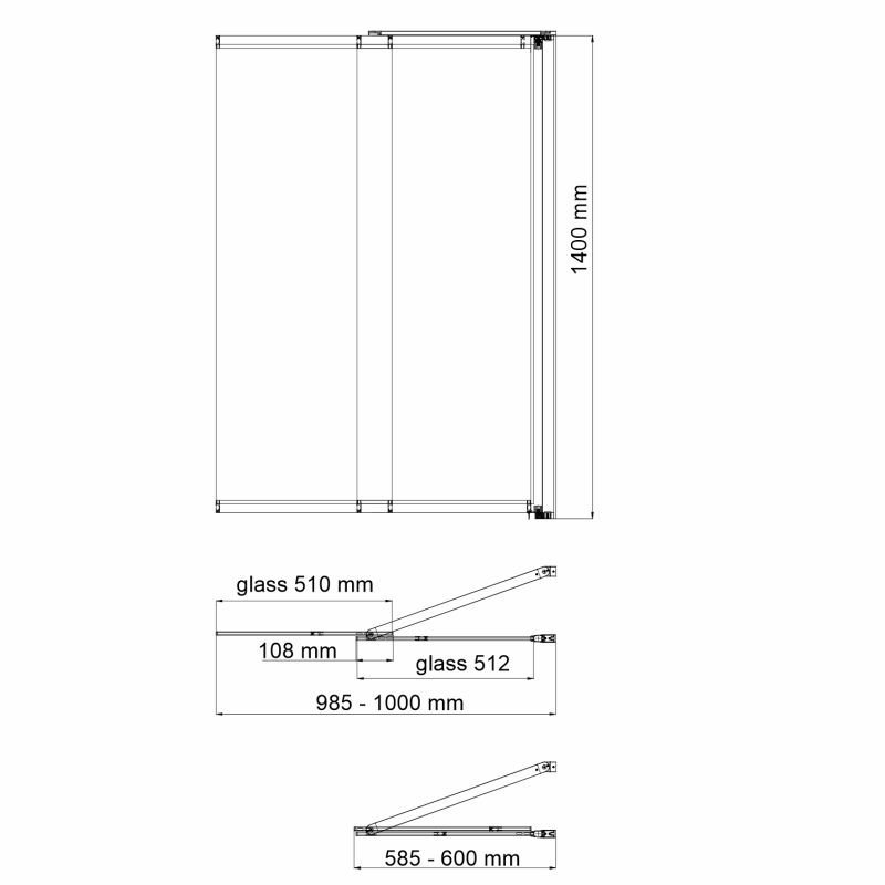 Шторка на ванну WasserKRAFT Main 41S02-100R Matt Glass Fixed 100x140, правая, стекло матовое, профиль хром - фото 1