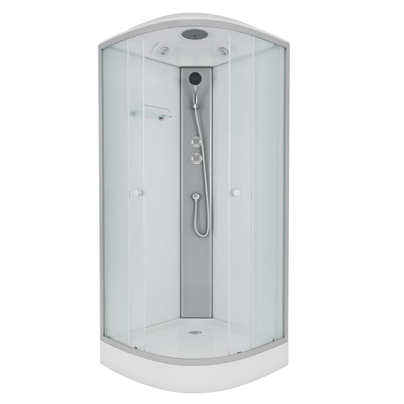 Душевая кабина Niagara Eco NG-4302-14 100х100, стекло матовое, профиль серебро, с крышей - фото 1