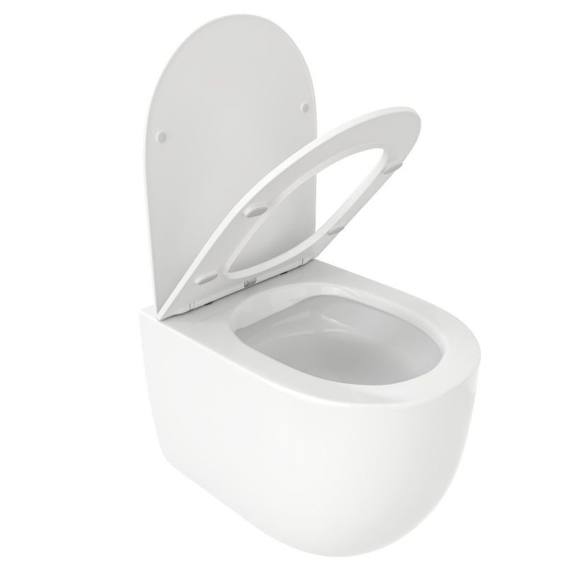 Унитаз CeruttiSPA Oglio Aria CT8909 подвесной, безободковый, с сиденьем микролифт, цвет белый - фото 1