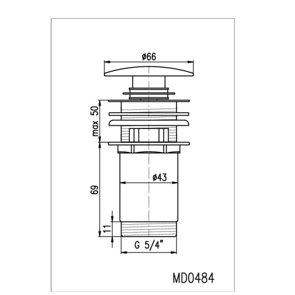 Донный клапан Rav Slezak MD0484SM для раковины, Click-Clack, цвет бронза - фото 1