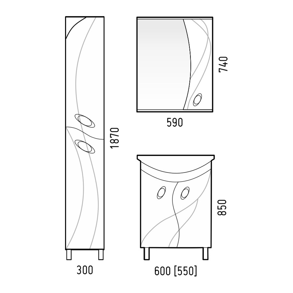 Мебель для ванной Corozo Наина 60, цвет белый