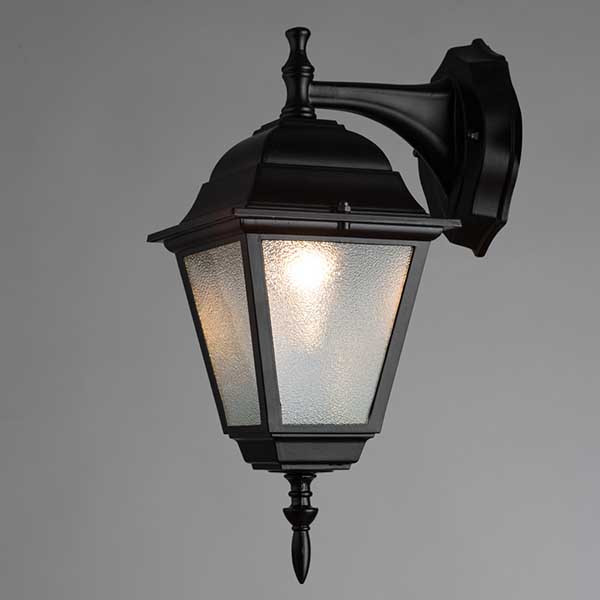 Настенный фонарь уличный Arte Lamp Bremen A1012AL-1BK, арматура черная, плафон стекло прозрачное, 16х21 см - фото 1
