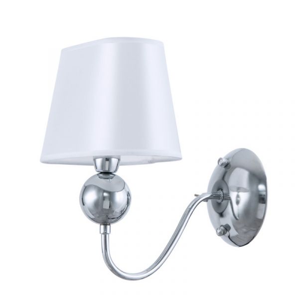 Бра Arte Lamp Turandot A4012AP-1CC, арматура цвет хром, плафон/абажур ткань, цвет белый