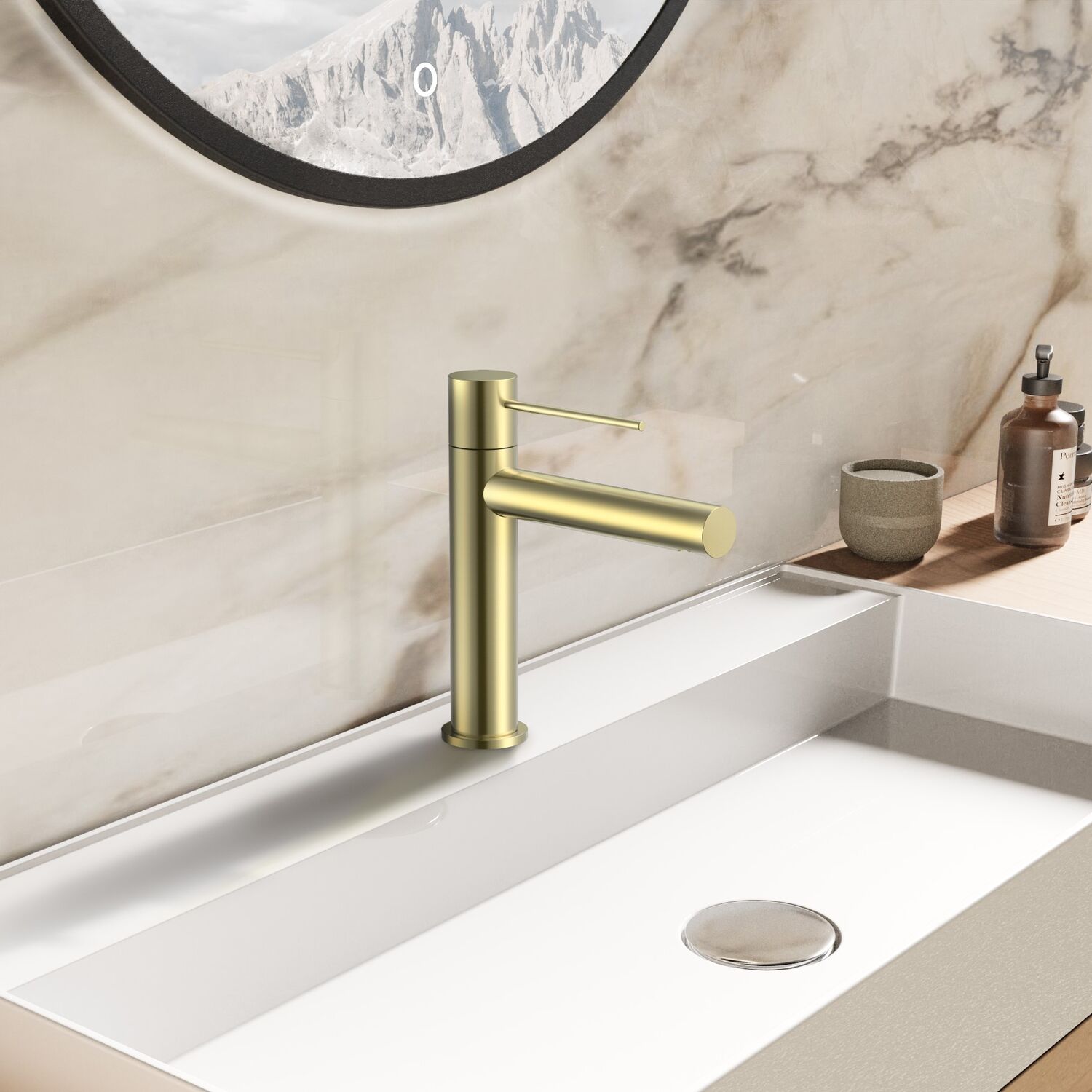 Смеситель Vincea Aspire VBF-4AS01BG для раковины, цвет брашированное золото - фото 1