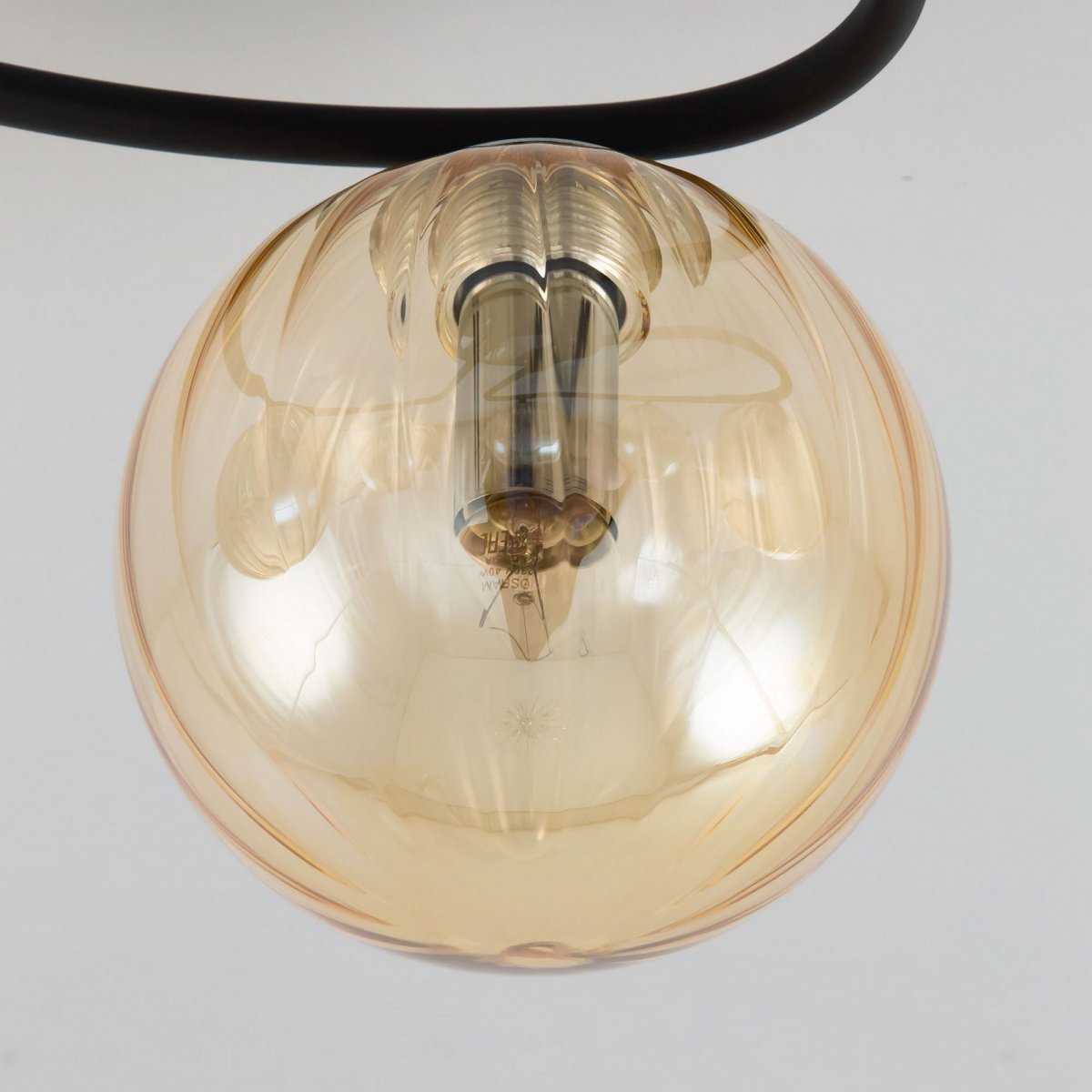 Потолочная люстра Citilux Эрни CL122165, арматура черная, плафон стекло прозрачное