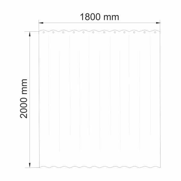 Штора для ванной WasserKRAFT Leine SC-38101, 180x200, цвет белый / черный - фото 1