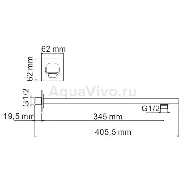 Кронштейн для душа WasserKRAFT A090, настенный, цвет хром