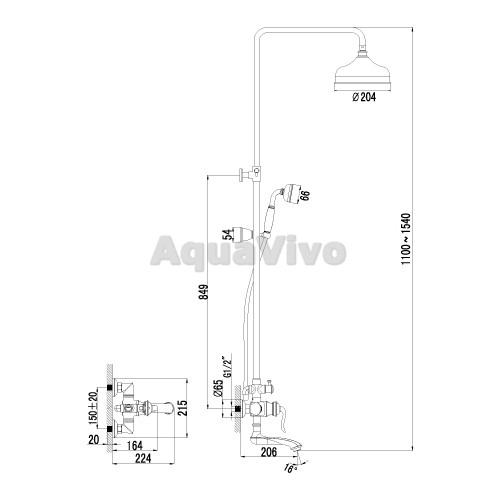 Душевая стойка Lemark Brava LM4762G - фото 1