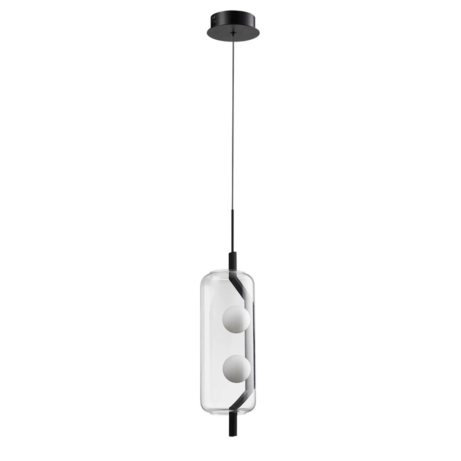 Подвесной светильник Arte Lamp Geneva A2341SP-2BK, арматура черный, плафон стекло прозрачное