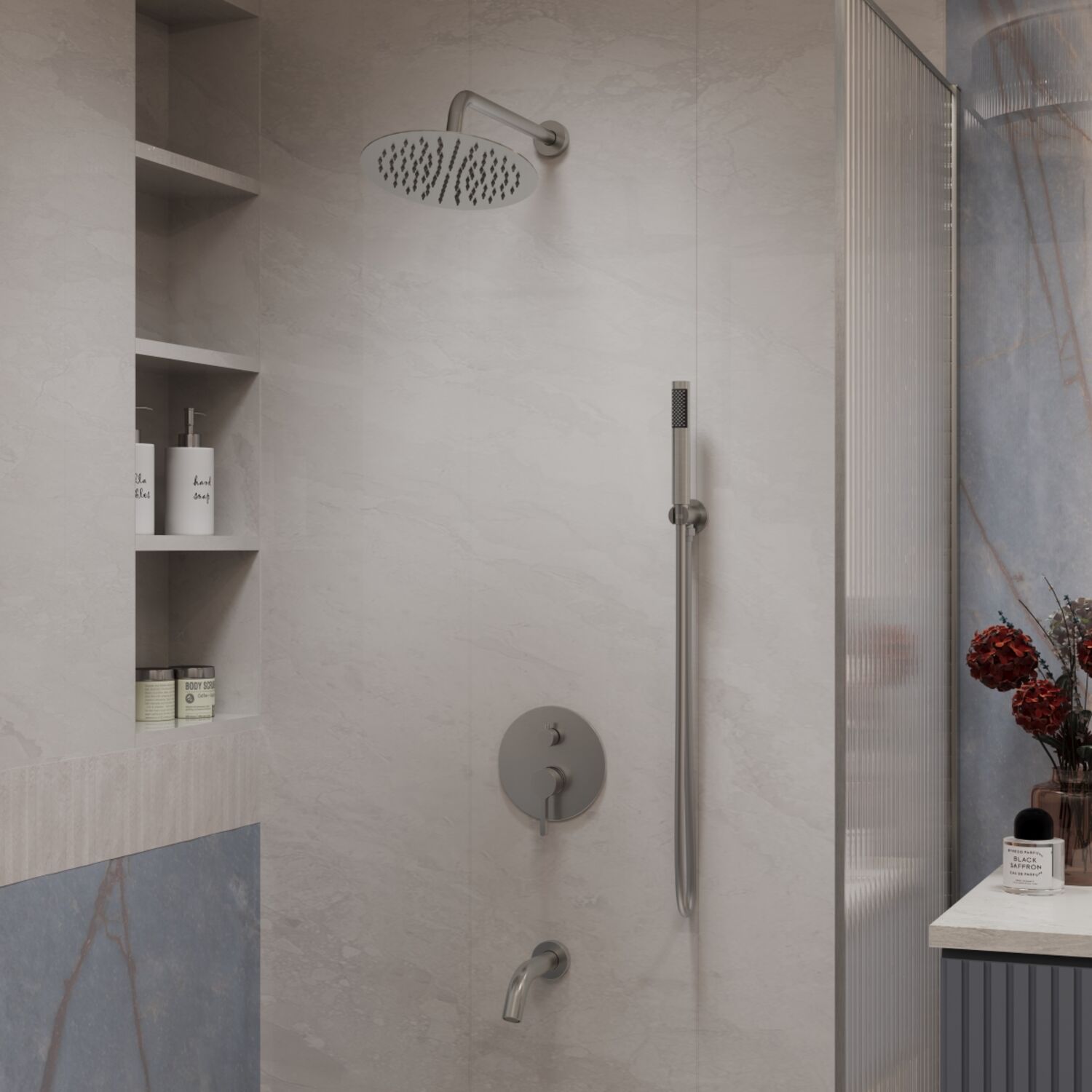 Душевой комплект Vincea Villa VSFW-1VL3BN, встраиваемый, цвет брашированный никель - фото 1