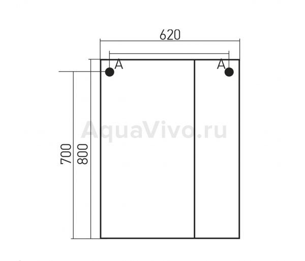 Шкаф-зеркало Mixline Версаль 65x80, с подсветкой, левый, цвет белое дерево