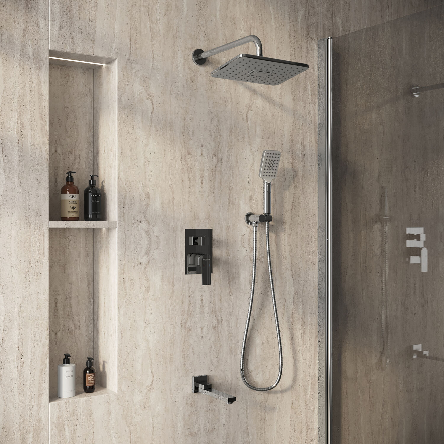 Душевой комплект Grossman Classic 501.K35.04.100, встраиваемый, цвет хром глянцевый - фото 1