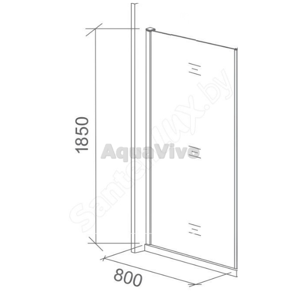 Боковая стенка Good Door Saturn SP-80-C-CH 80, стекло прозрачное, профиль хром - фото 1