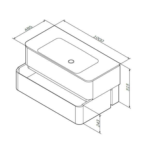 Тумба под раковину AM.PM Sensation 100, цвет белый глянец - фото 1