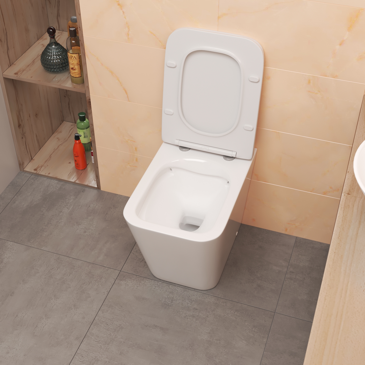 Комплект: Бачок JK01252+Кнопка JK020522WM белая+Verna JK1083012 приставной унитаз - фото 1