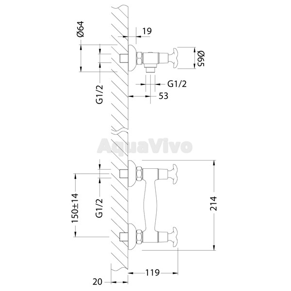 Смеситель Lemark Flora LM0103C для душа - фото 1