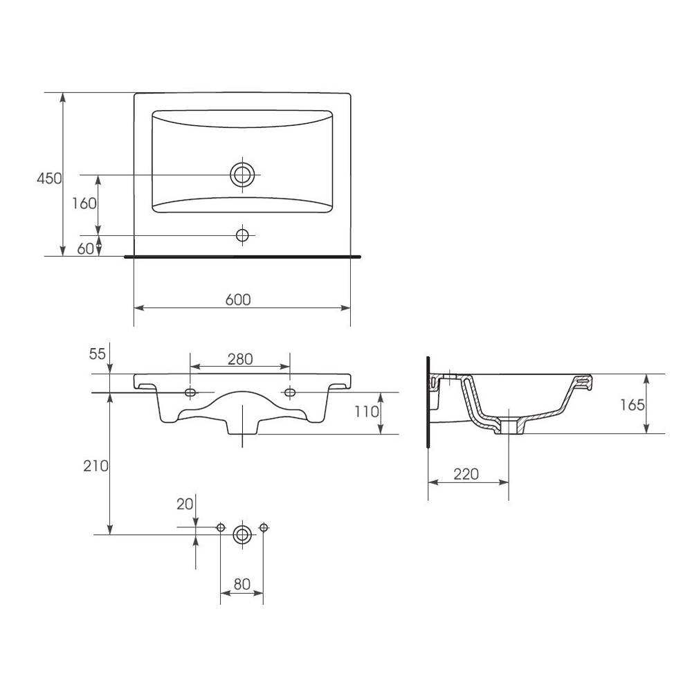 Мебель для ванной Corozo Инди 60, подвесная/напольная, цвет дуб канзас/графит