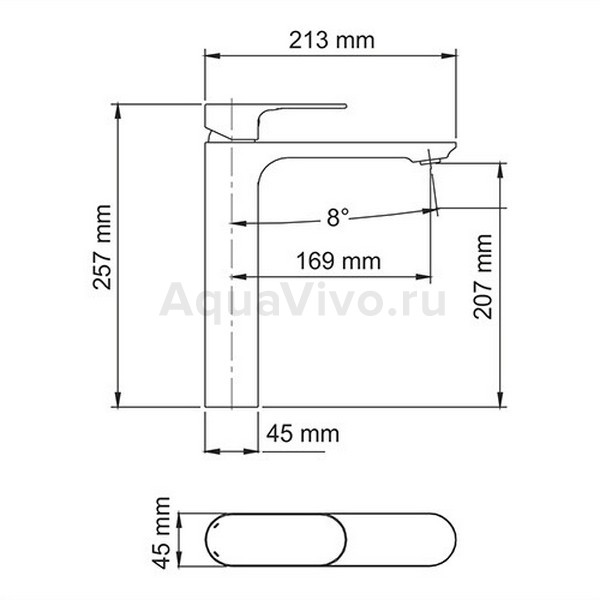 Смеситель WasserKRAFT Dinkel 5803H для раковины, цвет хром