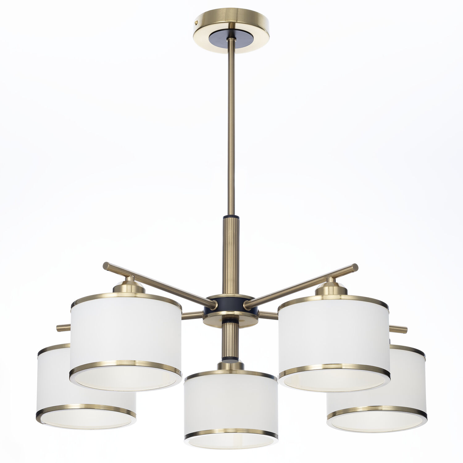 Люстра Citilux Alton CL421253, арматура бронза, плафоны металл / текстиль белый / бронза - фото 1