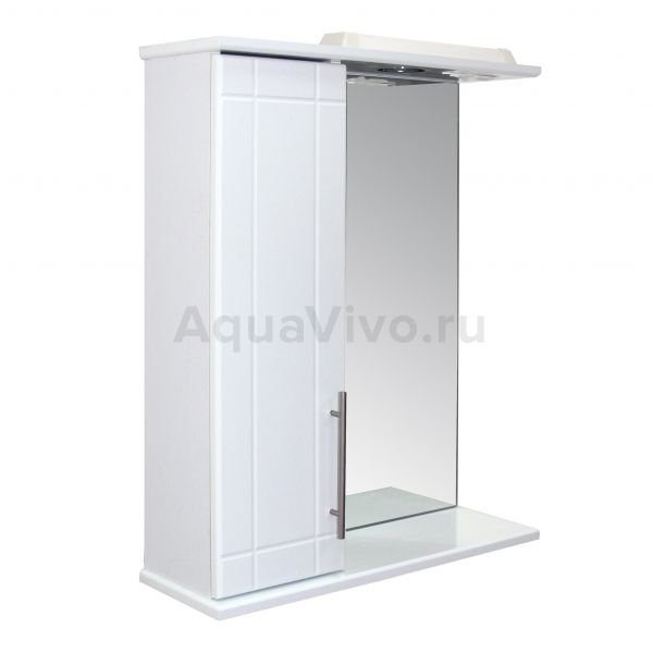 Шкаф-зеркало Mixline Вилена 55x70, с подсветкой, левый, цвет белый