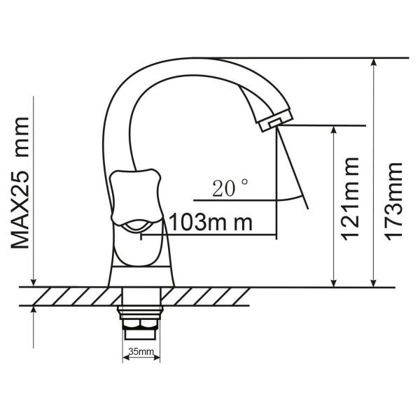 Смеситель Mixline ML11-04 для раковины, цвет хром - фото 1