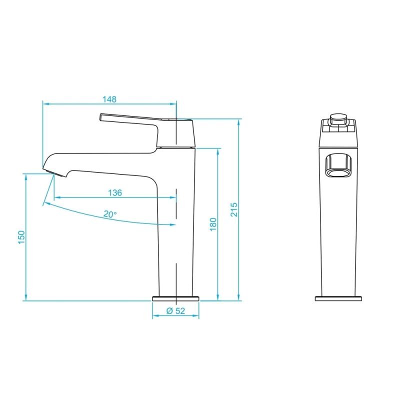 Смеситель RGW Shower Panels SP-301 G для раковины, цвет золото - фото 1