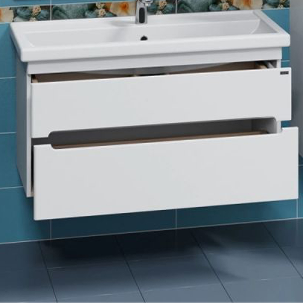 Тумба Санта Лондон 100 под раковину Фостер, подвесная, с ящиками, цвет белый - фото 1