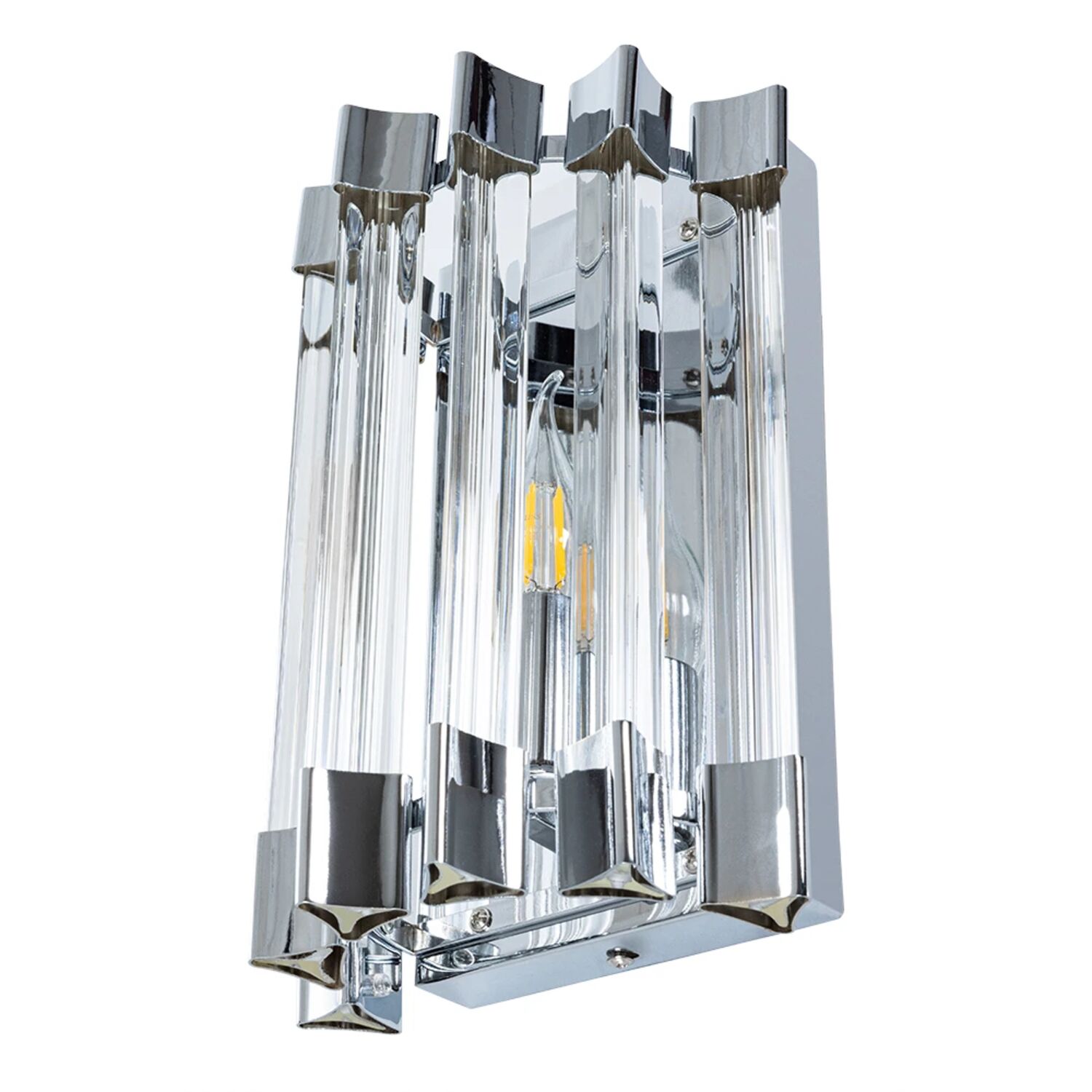 Настенный светильник Arte Lamp Caravaggio A1059AP-1CC, арматура хром, плафон хрусталь прозрачный