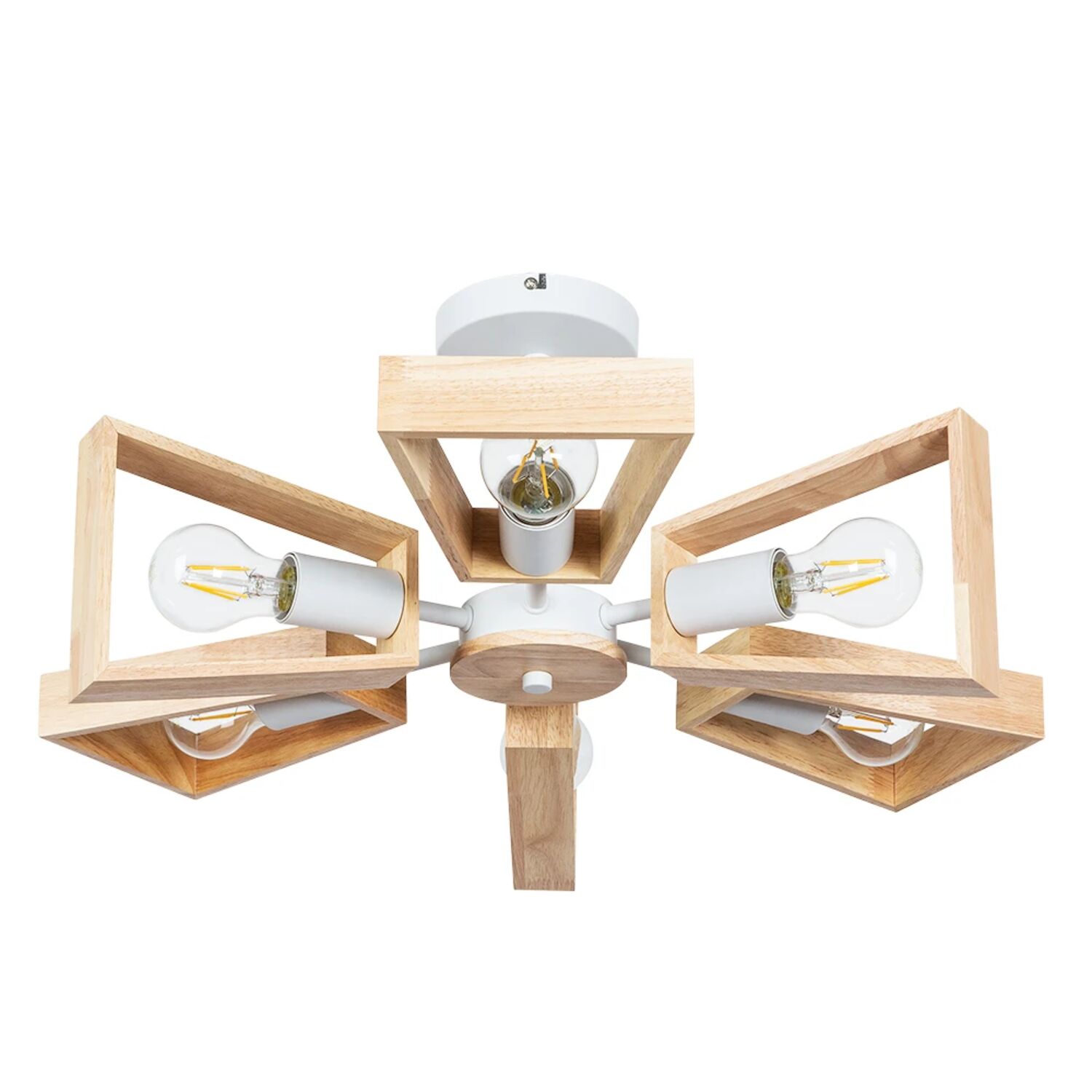 Потолочная люстра Arte Lamp Brussels A8030PL-6WH, арматура белый, плафон дерево бежевое