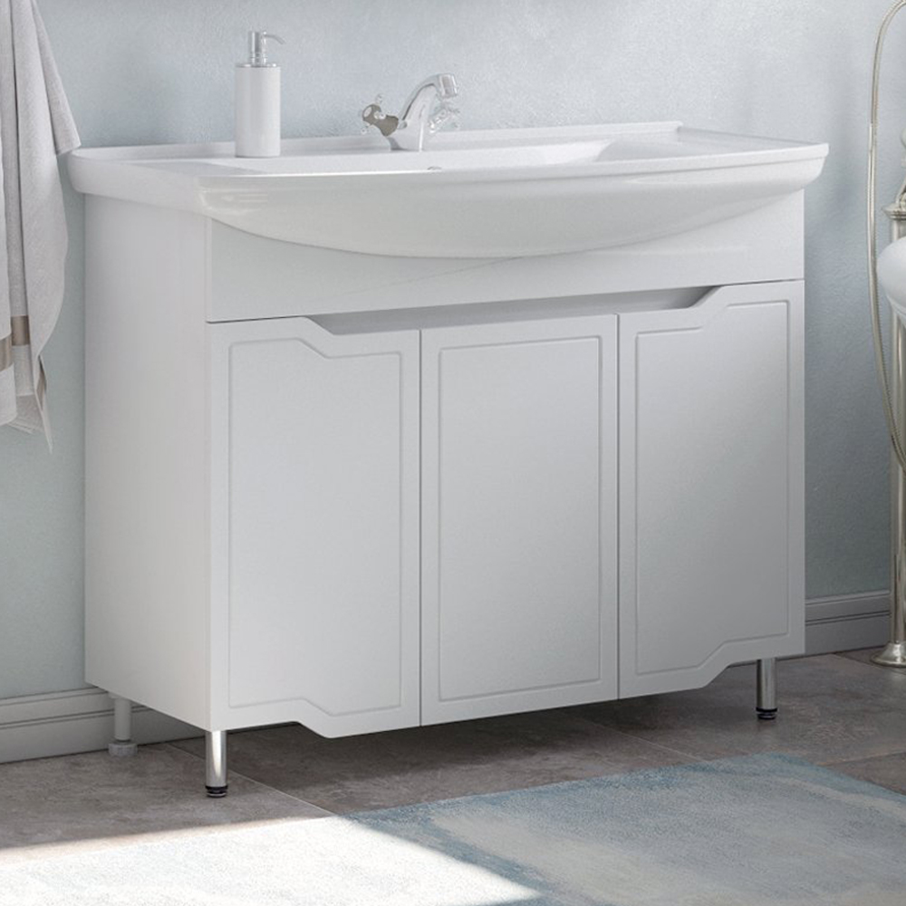 Тумба под раковину Corozo Мирра 105, цвет белый