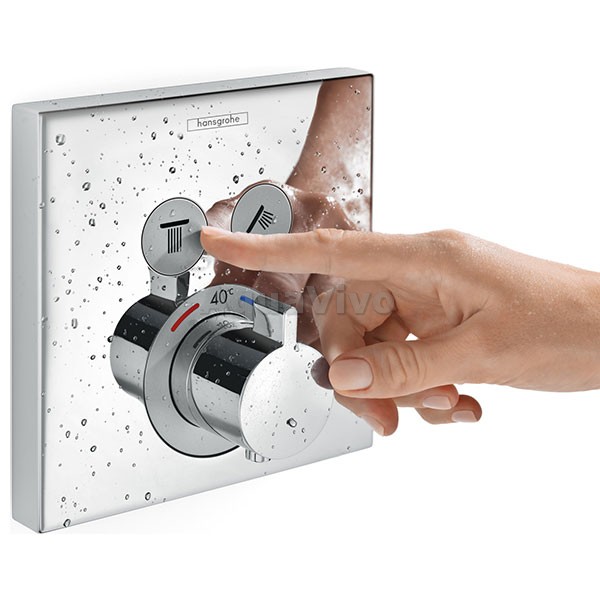 Переключатель потоков Hansgrohe ShowerSelect 15763000 внешняя часть, термостат на 2 потребителя - фото 1