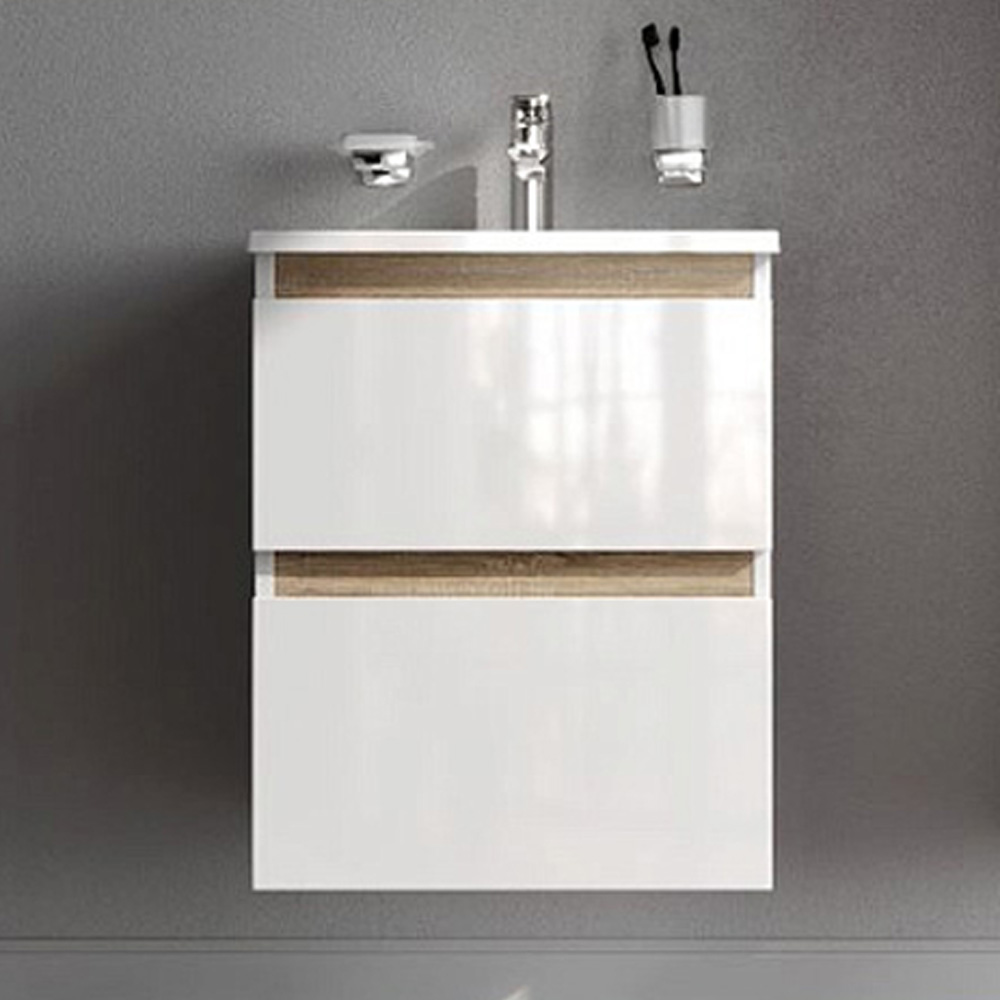 Мебель для ванной AM.PM X-Joy 50 подвесная, цвет белый глянец/дерево - фото 1