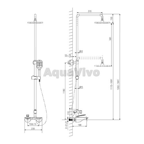 Душевая стойка Lemark Bellario LM6862C