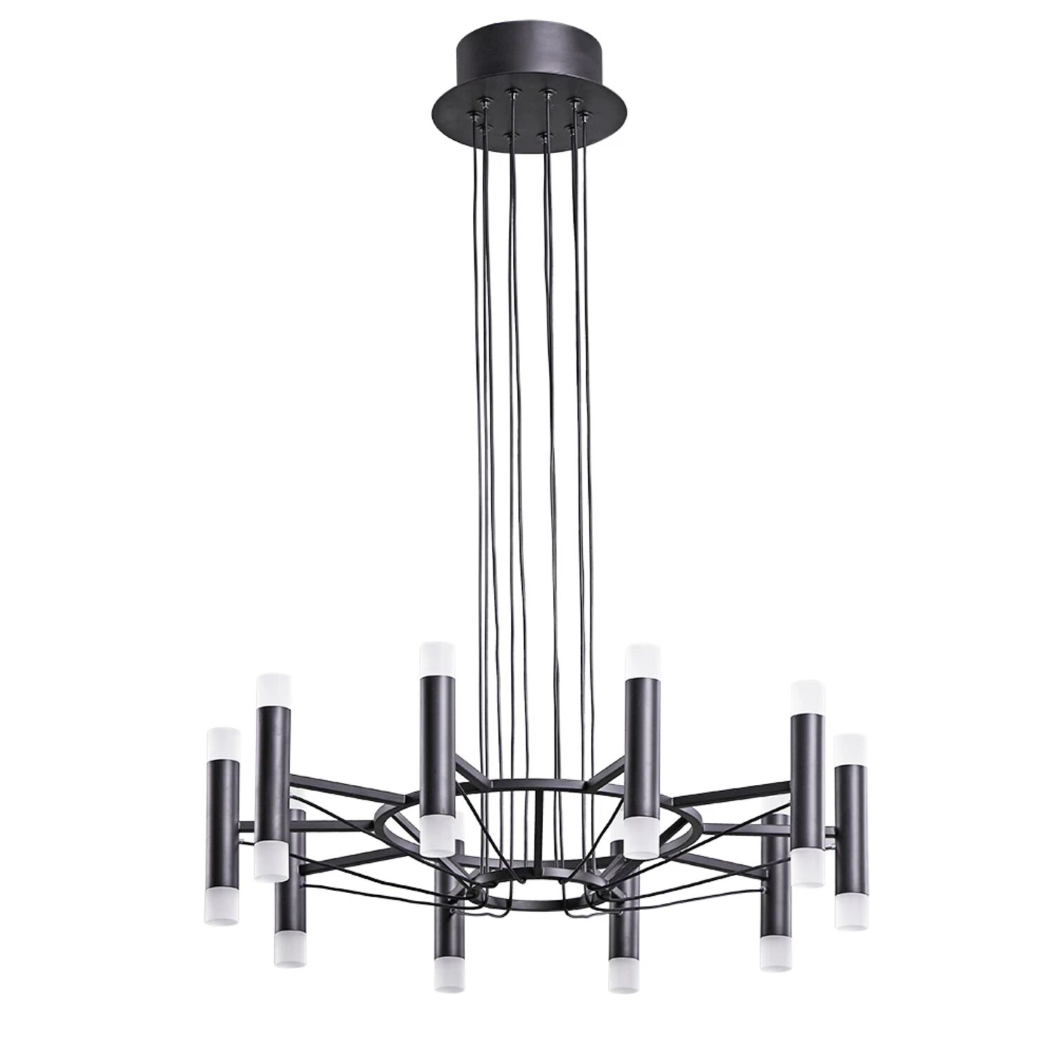 Подвесная люстра Arte Lamp Empire A2482SP-20BK, арматура черный, плафон акрил белый