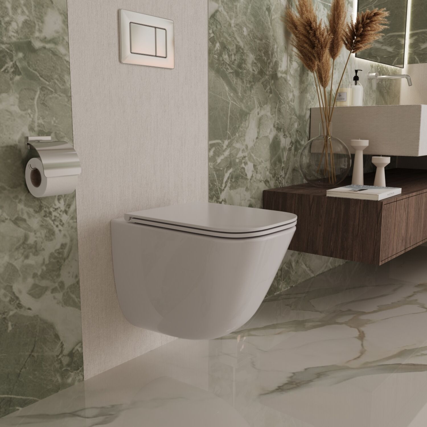 Унитаз Vincea Demi VT1-55T подвесной, безободковый, смыв Торнадо, с сиденьем микролифт, цвет белый - фото 1