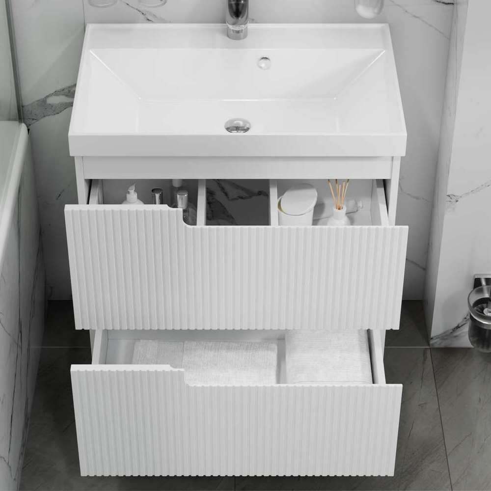 Мебель для ванной Санта Альтаир 70, напольная, 2 ящика, цвет белый глянец - фото 1