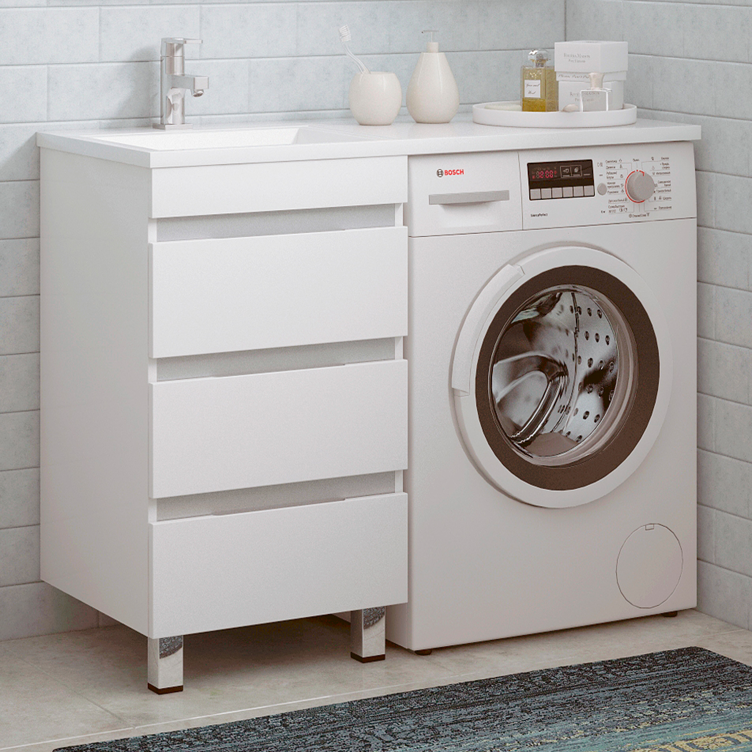 Тумба под раковину Corozo Джерси 50 напольная, цвет белый