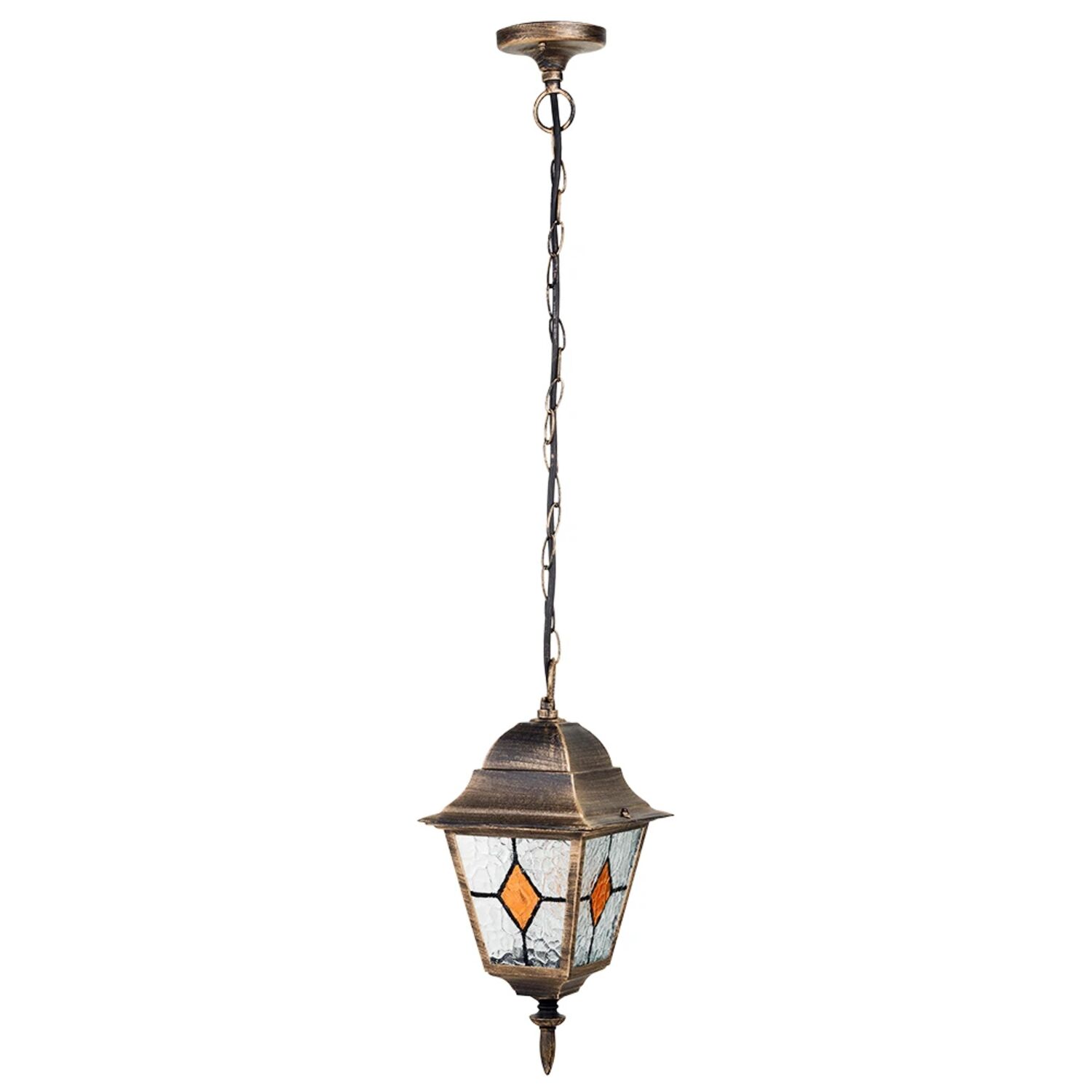 Уличный подвесной светильник Arte Lamp Madrid A1541SO-1BN, арматура черная / золото, плафон стекло прозрачное