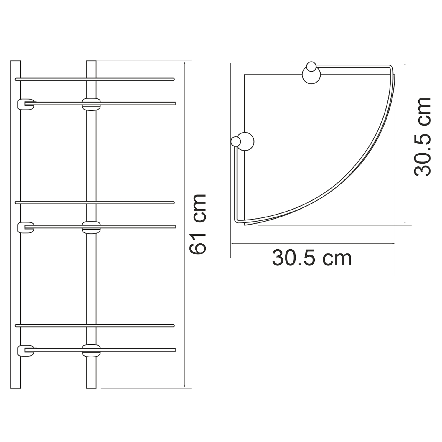 Полка WasserKRAFT K-3133 Black, угловая, тройная, цвет черный - фото 1