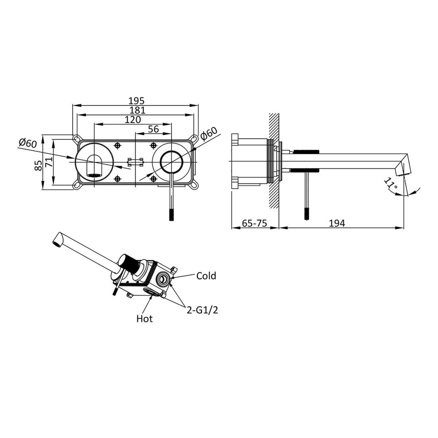Смеситель Vincea Desire VBFW-1D1BC для раковины встраиваемый, цвет брашированная медь - фото 1