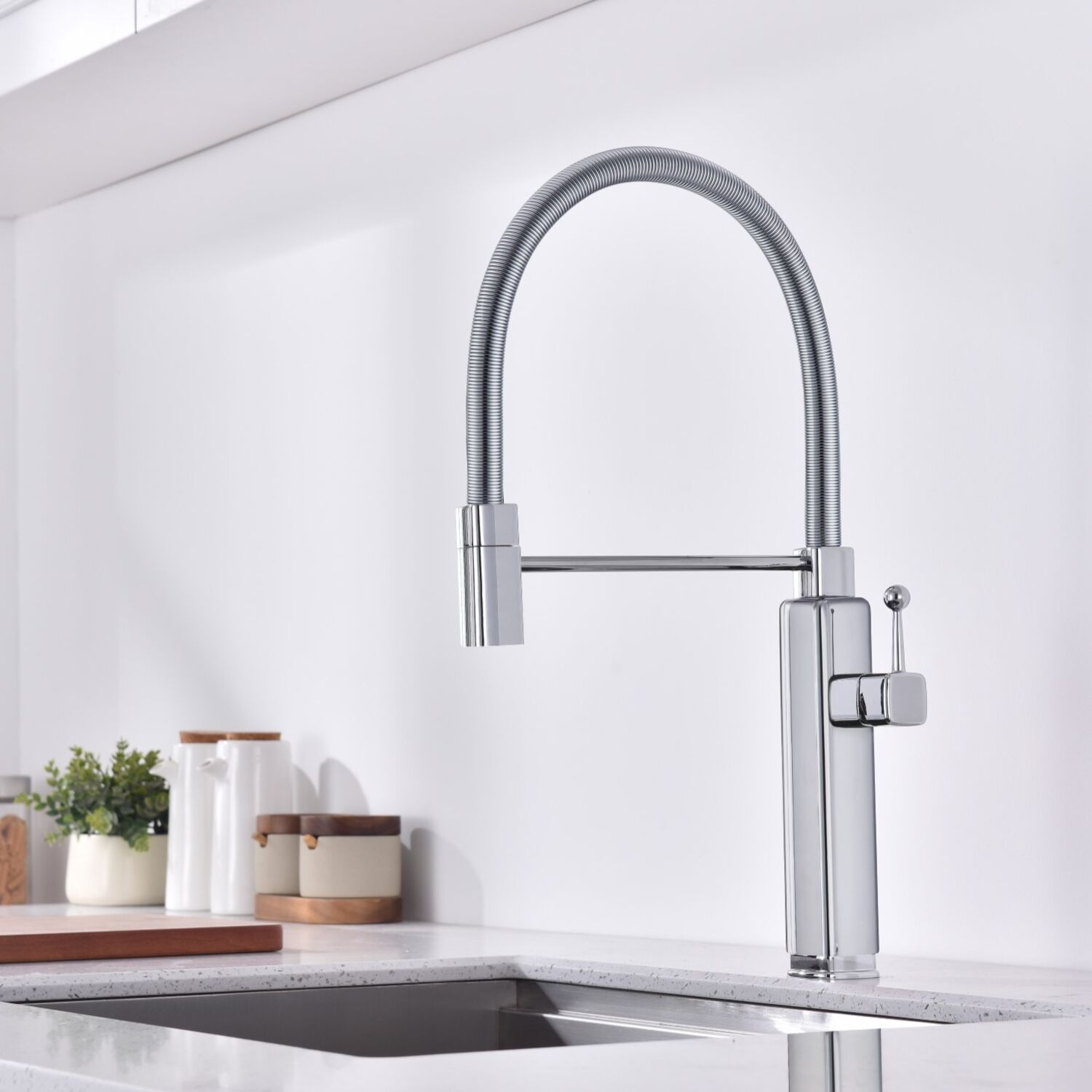 Смеситель Vincea VKF-101CH для кухни, с гибким изливом, цвет хром - фото 1